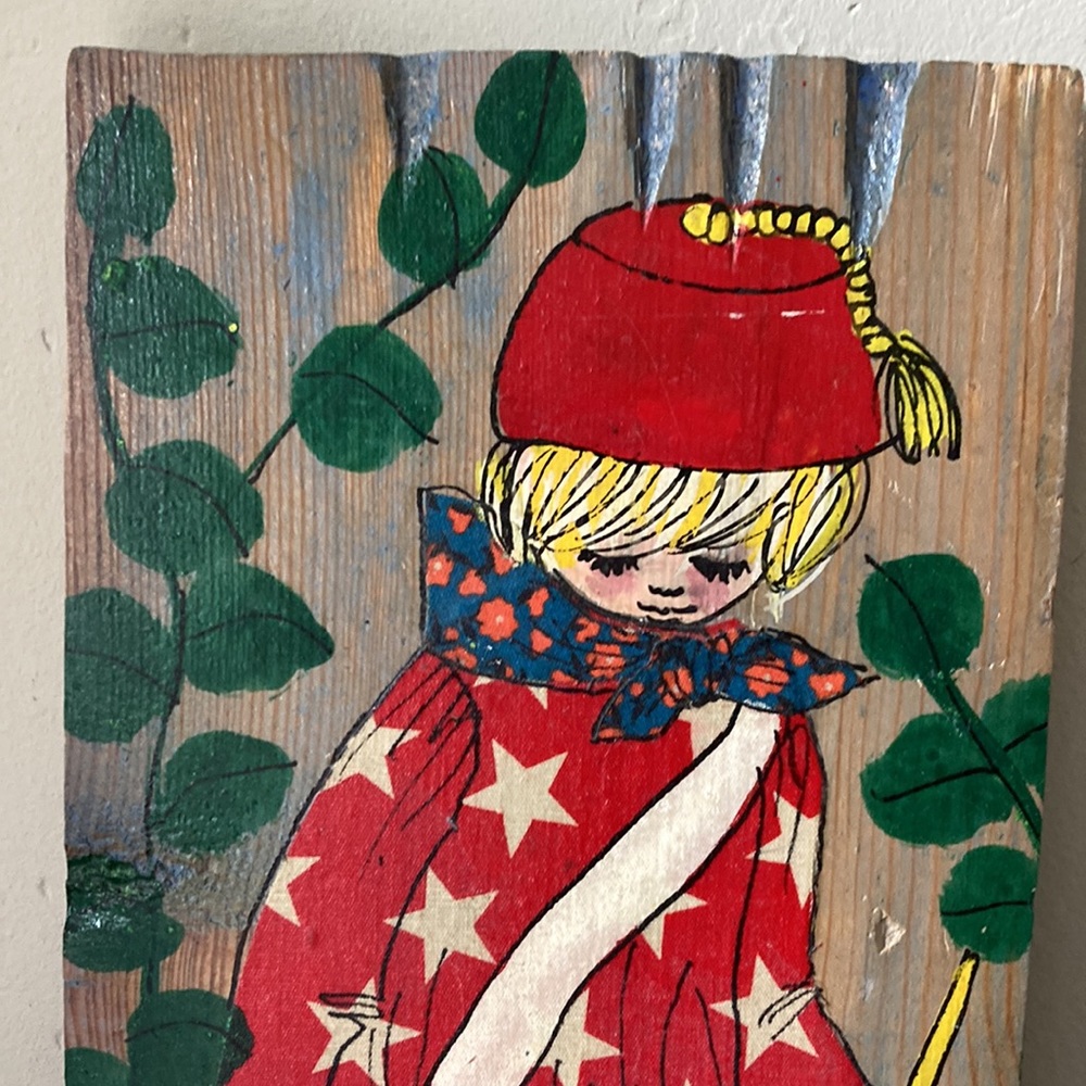 Vintage painting on wood - Picture 3 of 11